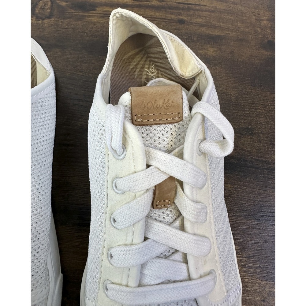 Olukai Pehuea Li Convertible Sneaker Lace Up Knit White Shoes Women's Size 9.5 - Picture 8 of 16